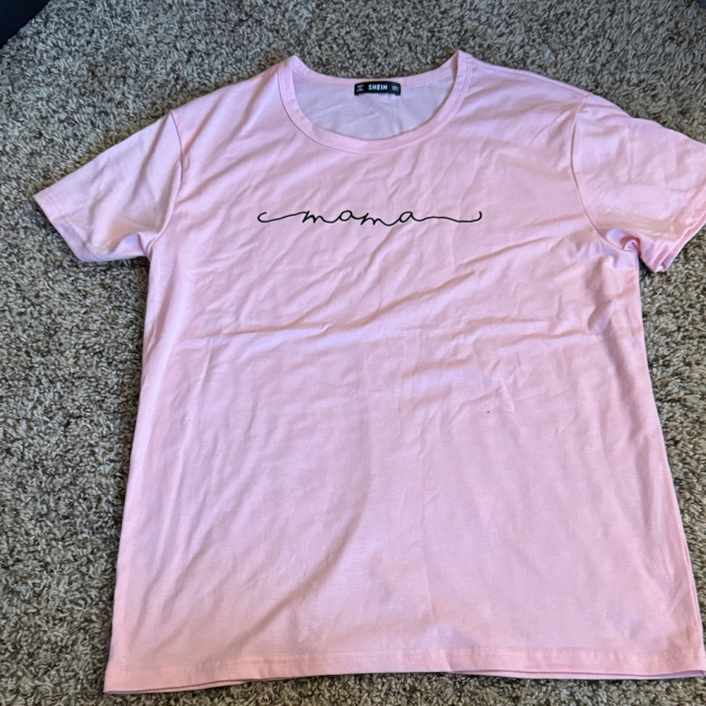 SHEIN Soft Pink Casual Tee